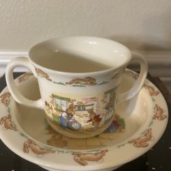 Vintage Royal Doulton Bunnykins made in England 1936 Mug - 8”plate