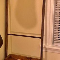 Wood ladder shelf