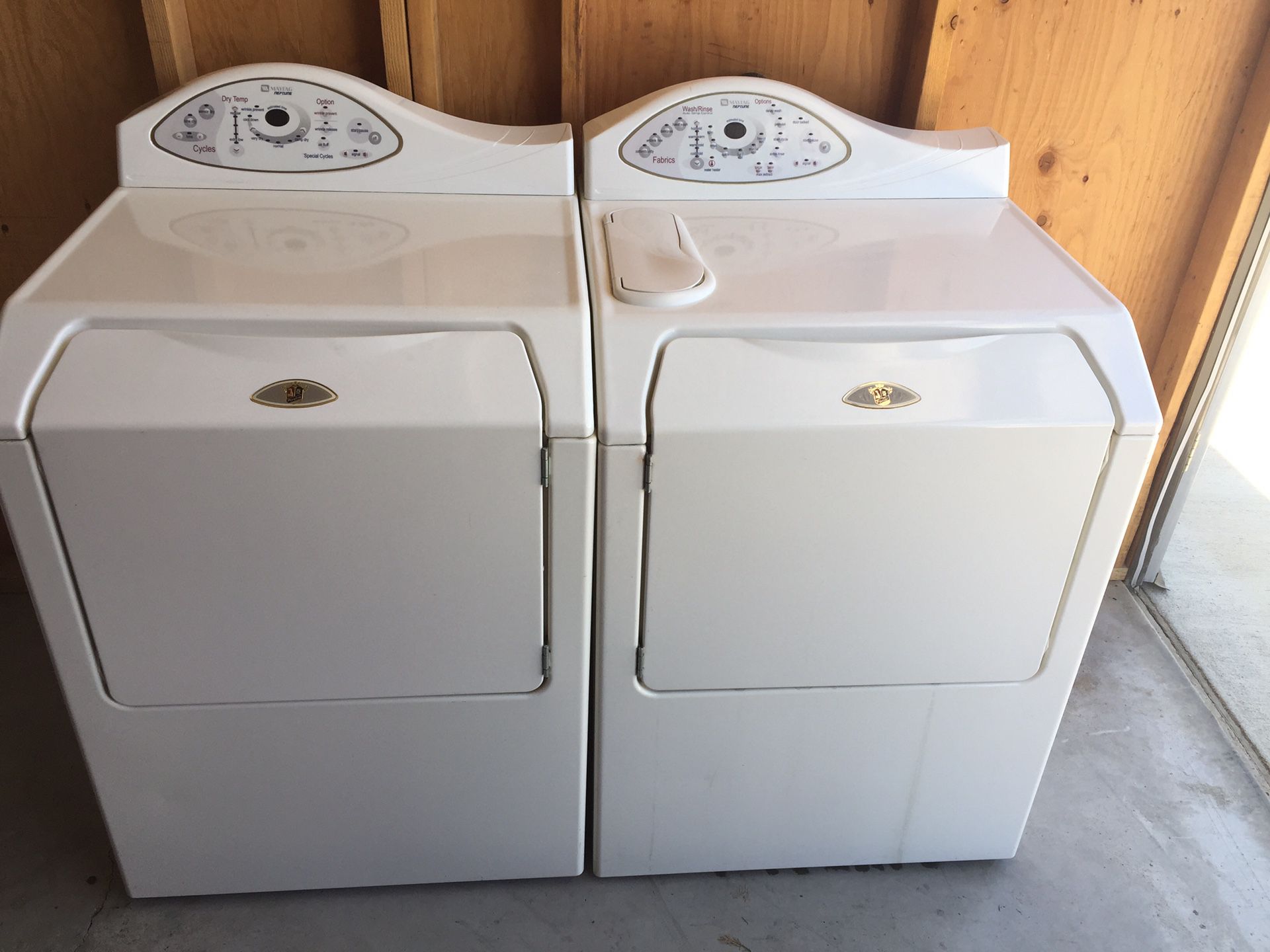 Maytag Neptune frontload washer and gas dryer