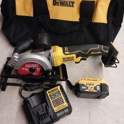 DEWALT ATOMIC SAW 20V LITHIUM BRUSHLESS 4-1/2" WITH BATTERY AND CHARGER 