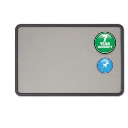 Quartet Contour Fabric Bulletin Board 48" x 36" – Gray/Black (7694G) NEW