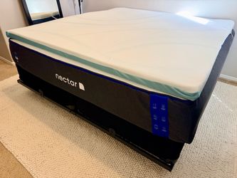 King Nectar Mattress Set + Tempur-Pedic Memory Foam Topper + Frame