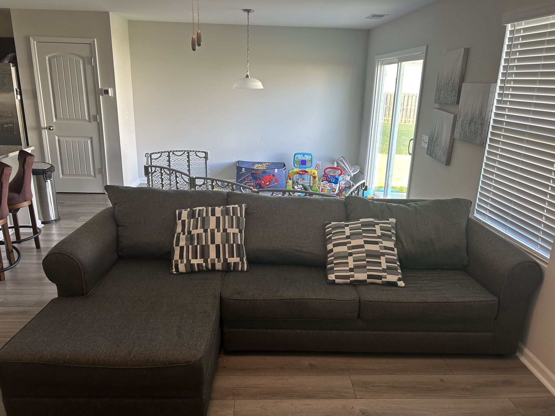 Venus Ash Gray Sectional Couch