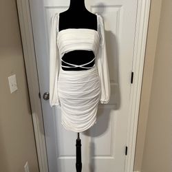Sexy white bodycon summer mini dress