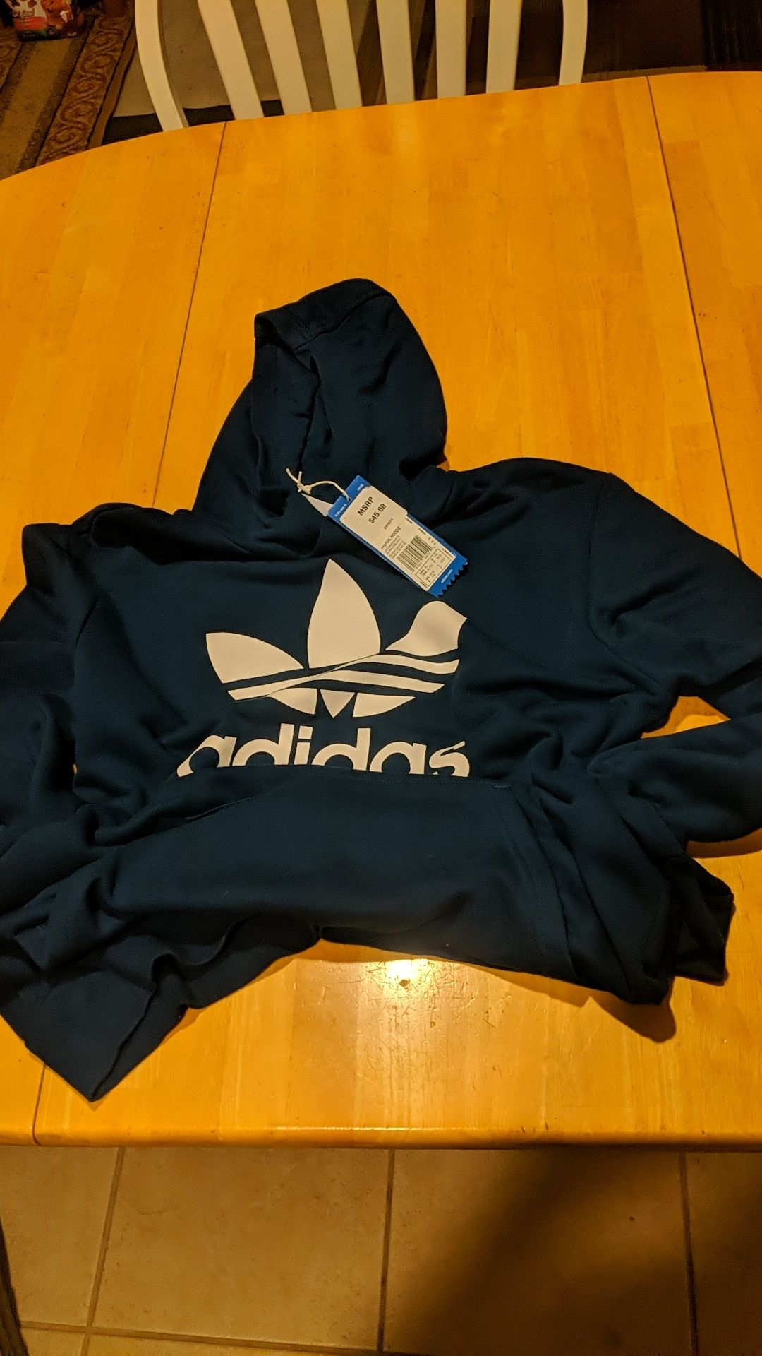 Adidas Youth Trefoil Hoodie. Youth size. XL. Marine Blue