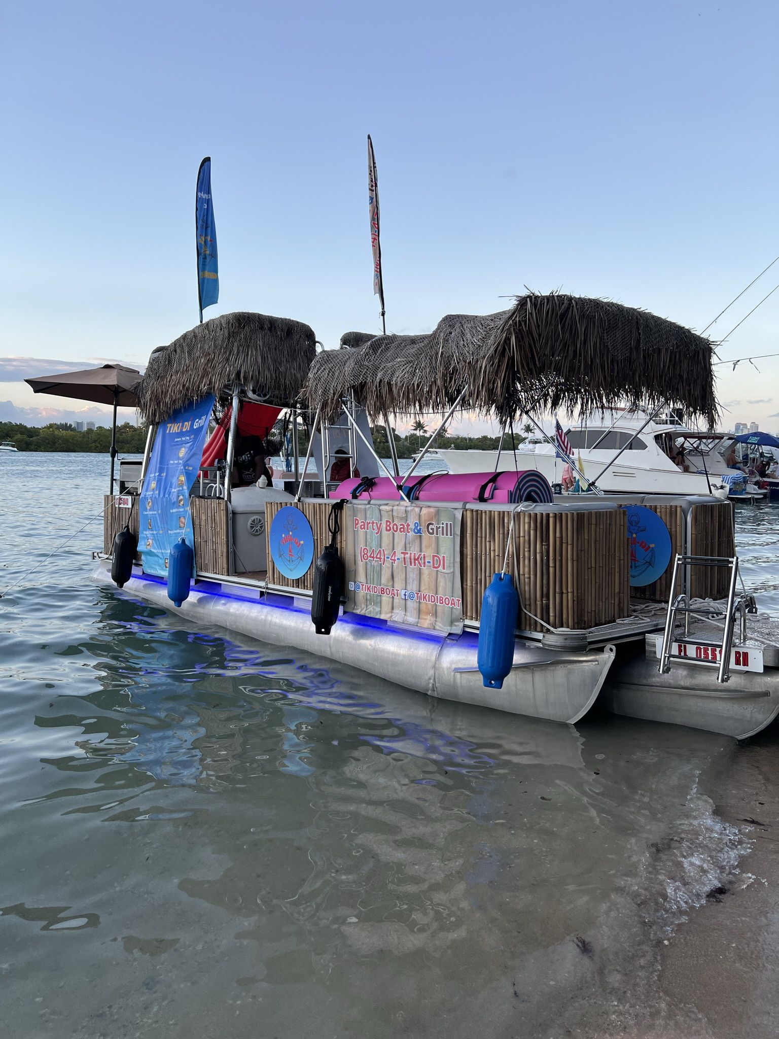 Custom Made Tiki Pontoon Boat
