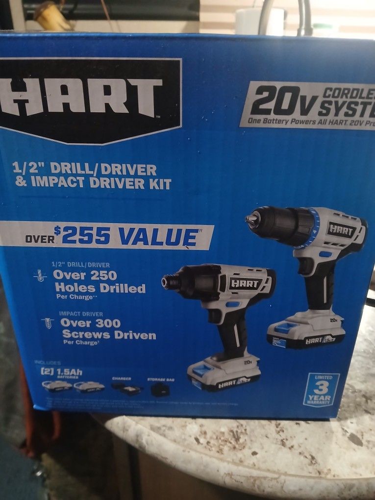 Hart 20v Cordless 1/2 Drill And Driver A D Impact Kit