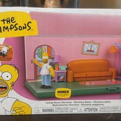 The Simpsons Living Room Diorama Jakks Pacific Homer Simpson Figure Playset NEW