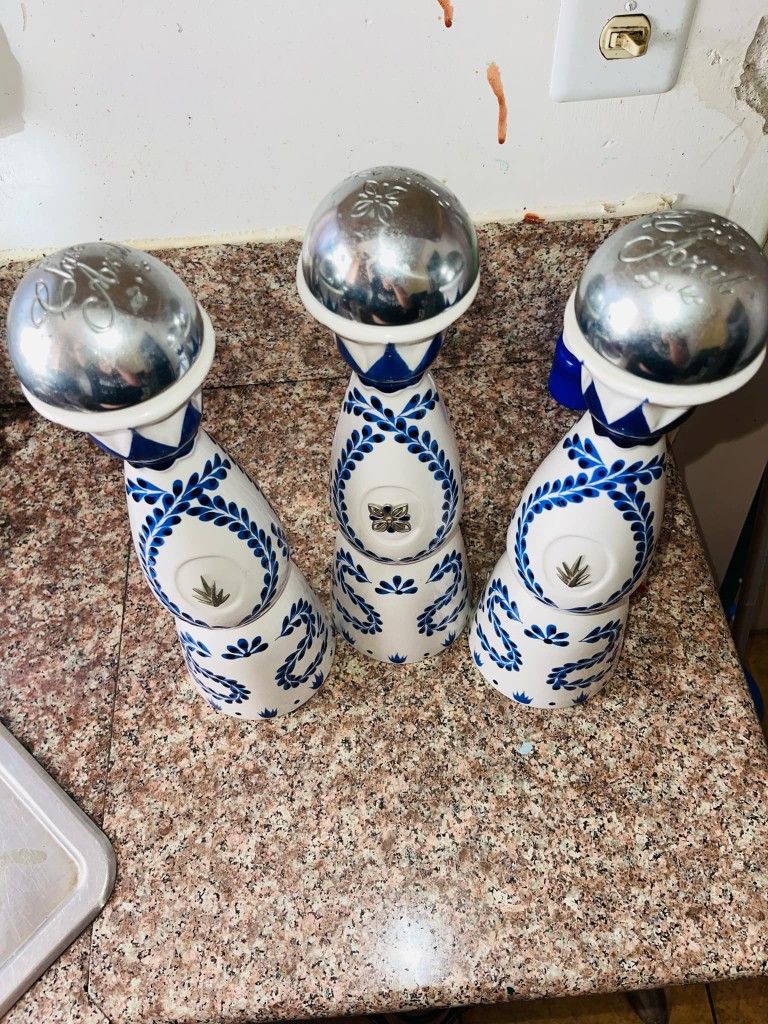 Tequila Clase Azul Ceramic Bottles With Lids