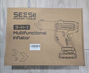 SEESII Tire Inflator Portable Air Compressor, 21V Cordless 150PSI Car Air Pump