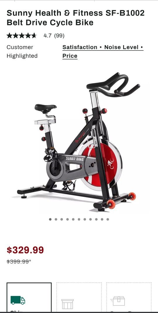Sunny Health & Fitness SF-B1002 Belt Drive Cycle Bike