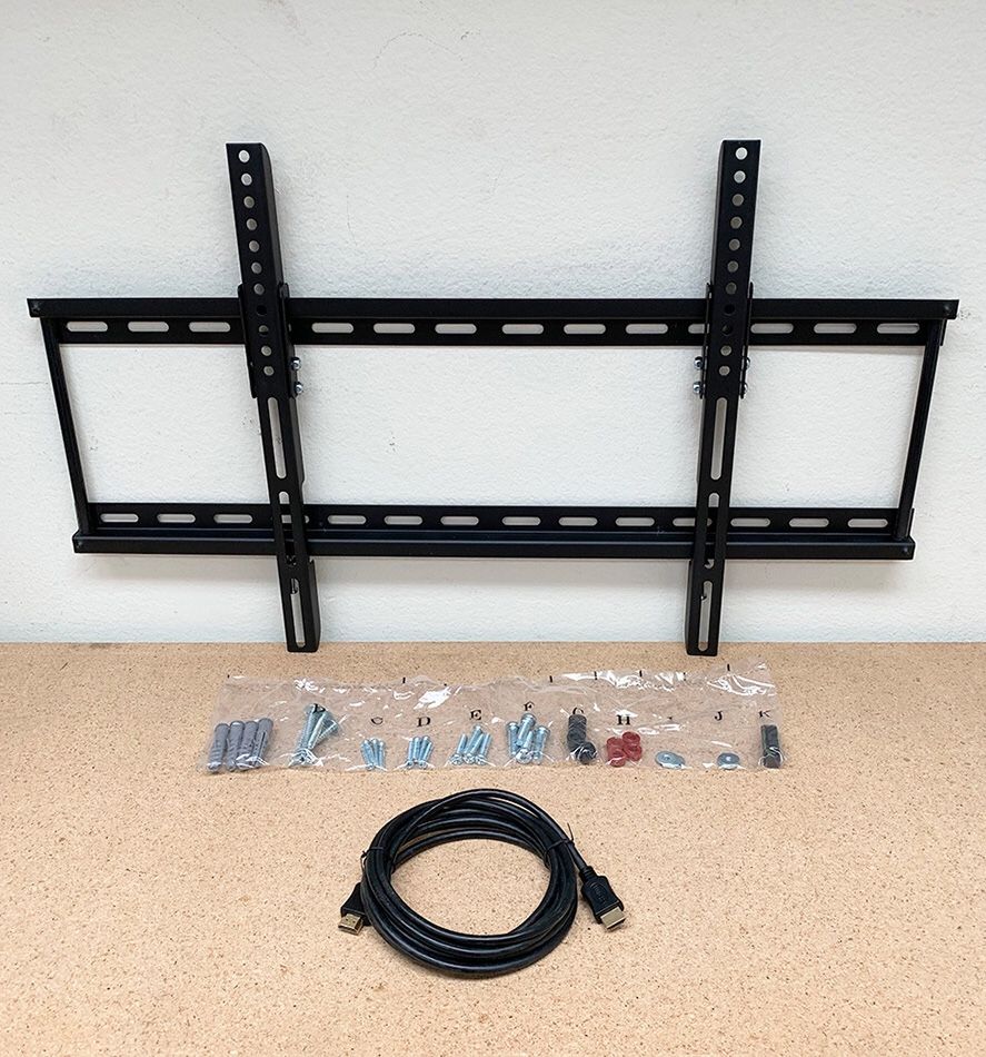 $18 NEW Tilt 32”-65” TV Wall Mount Bracket and 10ft HDMI Cable Combo Set