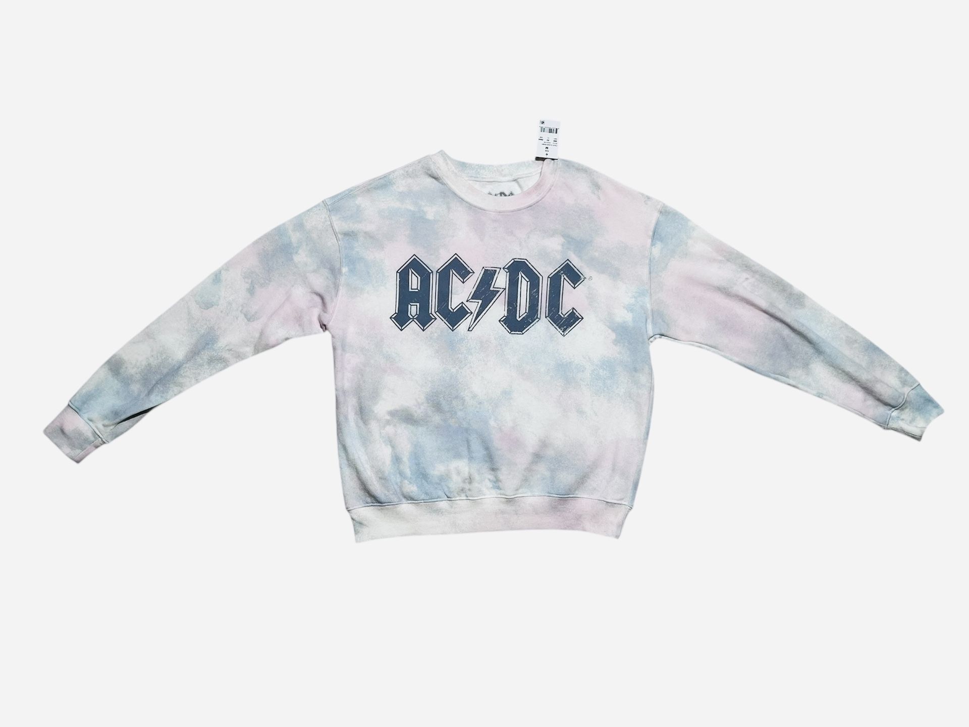 AC/DC Pastel Tye Dye Graphic Sweatshirt size medium women’s NWTS