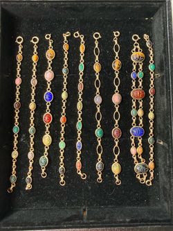 Vintage 12K GF scarab bracelet lot