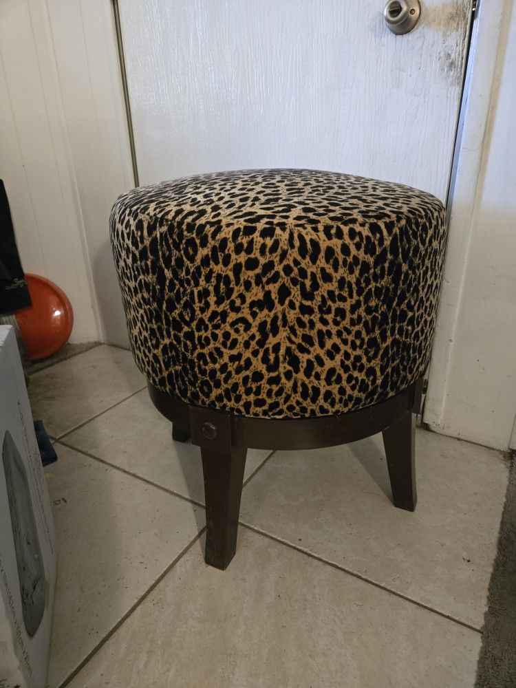 Leopard Print Stool