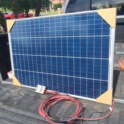 100W Coleman Solar Panel Kit – Portable w/ Stand + 25’ Feet Professional Solar Extension Cable Cord