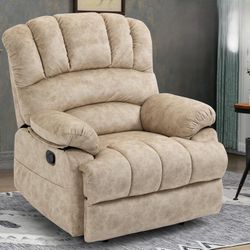 Oversized Recliner Chair, Big and Tall Recliners for Adults, Extra Wide Recliner in Fabric, Manual Chair for Man