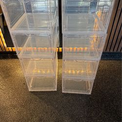 Clear Stackable Acrylic Storage Drawers (Set of 8) – Closet / Shoe Organizer