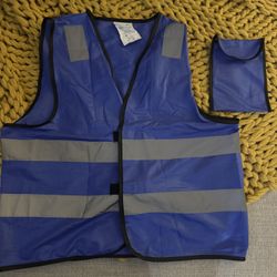 Blue Safety Vests 10 Pack - Reflective High Visibility (ANSI Class 2) Mesh and Neon Silver Strip