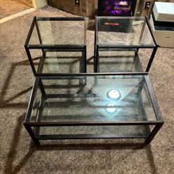 Beautiful Modern Glass Tempered Set All 3 Pieces 75$