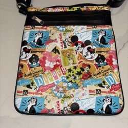 Disney Parks Mickey Mouse Exclusive Classic Collage Pattern Crossbody Purse Bag
