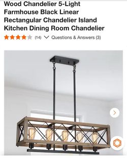 LNC Wood Farmhouse Chandelier