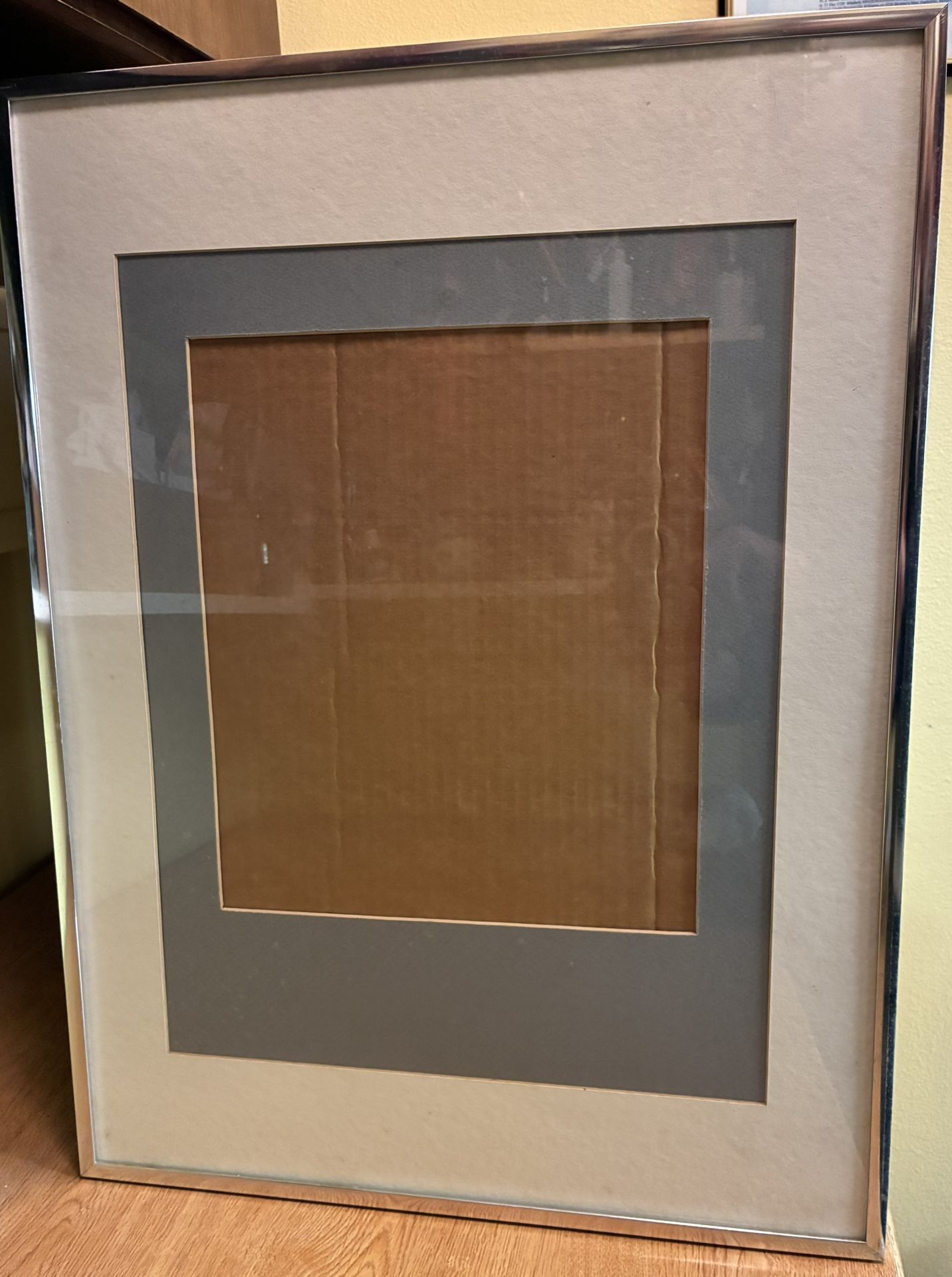 Picture Frames 19 Total, Double Mats Can Be Cut To Fit Your Sizes, 19 Total, 18”X24”, Silver Metal.