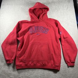 Vintage Reebok Los Angeles Clippers Basketball Men’s L Red Hoodie Y2K Baggy