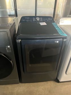 Samsung gas dryer in dark blue