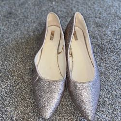 Shoes /sandals /flats /bellies  .Size 7.5 .Pink Glitter Glam Shoe 