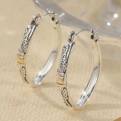 😍STAINLESS STEEL TWO TONE EARRINGS