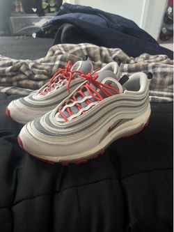Red n white air max 97s