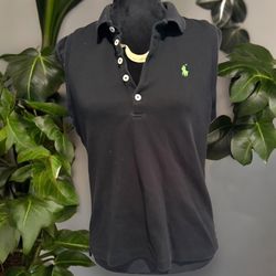 Ralph Lauren Tailored Fit Performance Sleeveless Polo black size large golf polo