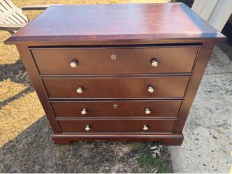 File cabinet, cherry wood lined drawers