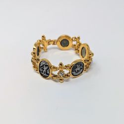 Rare & Elegant Vintage Pegasus & Cherub  Bracelet