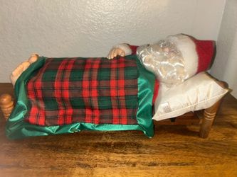 Vintage 1990’s Sleeping Santa Claus Christmas Figurine with Bed