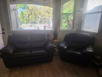Leather Loveseat and chair