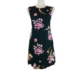 Moschino Floral Grid Print Black Dress