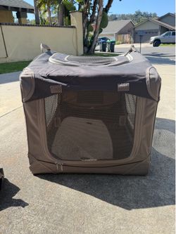 Canvas collapsing dog crate