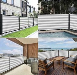 Balcony Privacy Screen, Heavy Duty 180GSM Fabric Privacy Fencing, 90% Blockage, Outdoor Wind Blocker, Fence Covering Privacy for Porch, Backyard, Deck