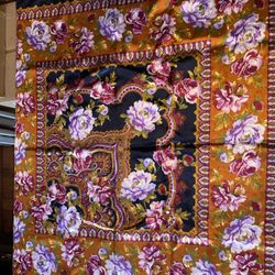 floral scarf polyester Italy DAMAGED