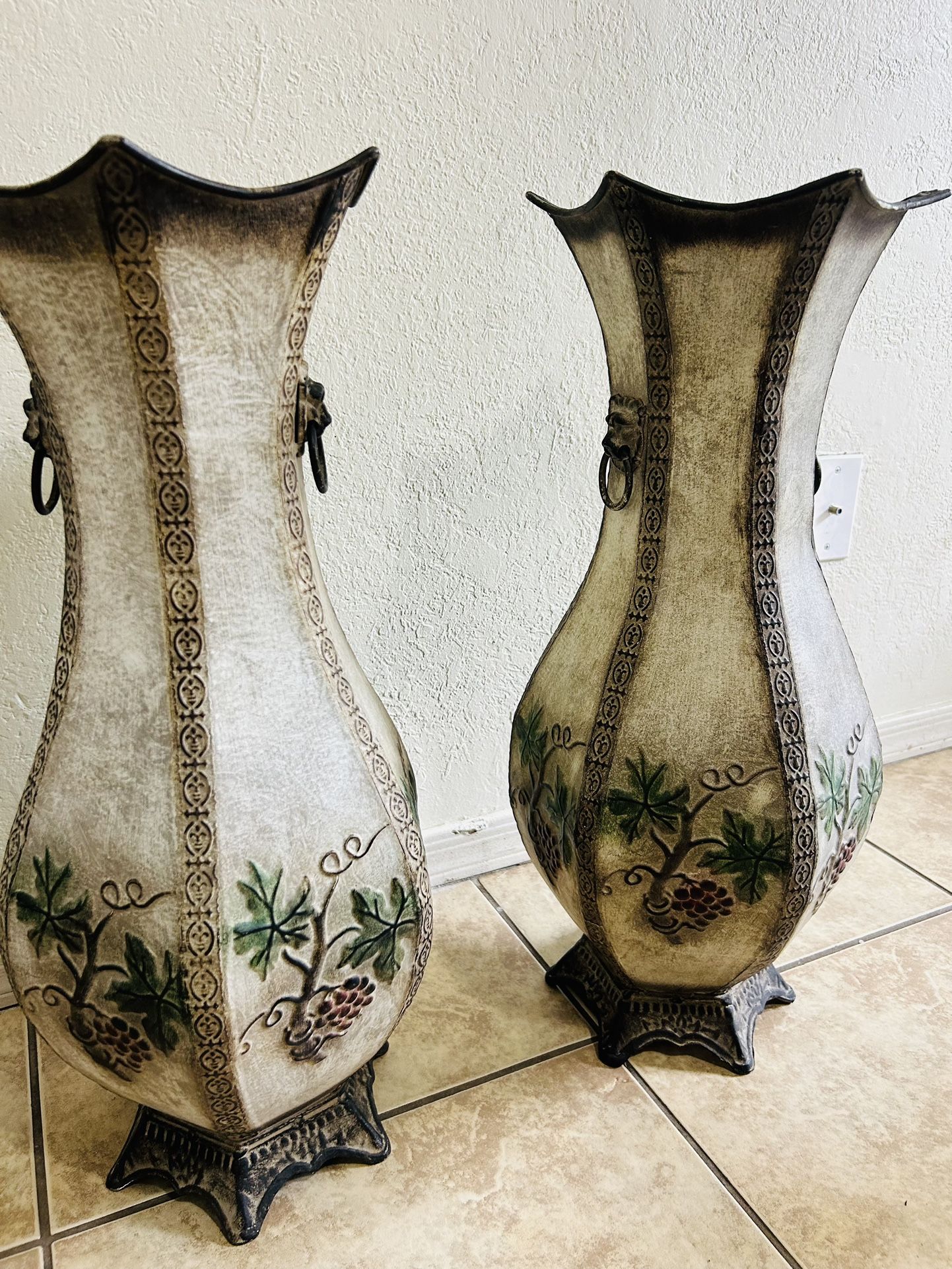 Vintage Vases Metal Heavy 