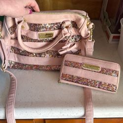 Betsy Johnson Pink Crossbody And Wallet 