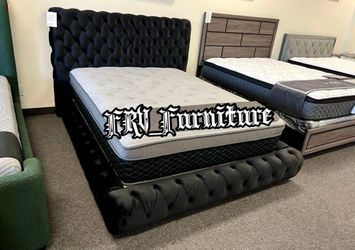 New Queen bed frame with mattress