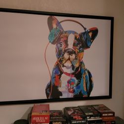 Wall Art Boston Terrier "painting Like" Framed Print