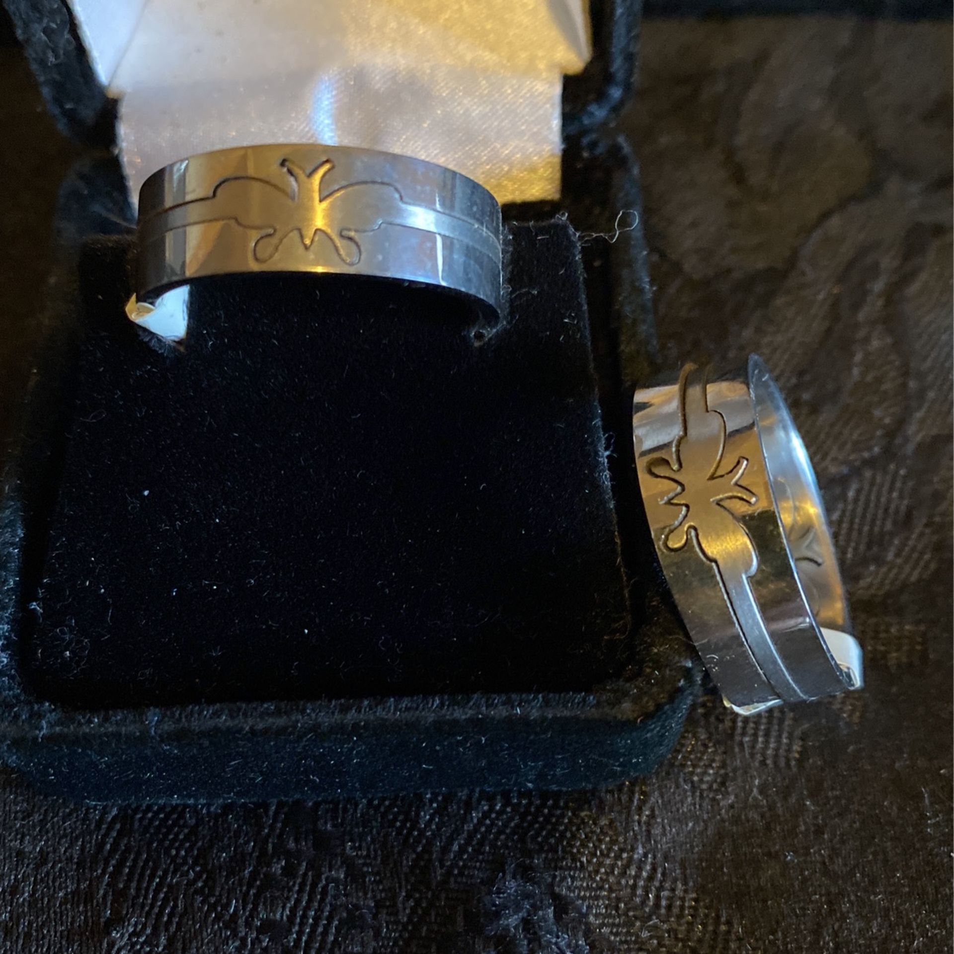 10…Silver Stainless Steel Rings, Each Different Designs