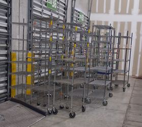 Heavy-Duty Chrome Wire Shelving Racks on Wheels (Rolling Storage)