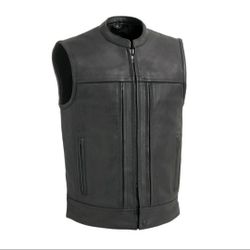 NEW 4X Men's Motorcycle Vest Leather Vest Rampage FIM649CP