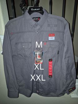 ARIAT FRC GLEN GUARD FEATHER LIGHT WEIGHT GREY BUTTON UP SHIRTS
