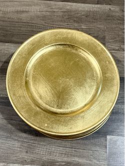 Gold 21Charger Plates Heavy Duty Plastic Tableware